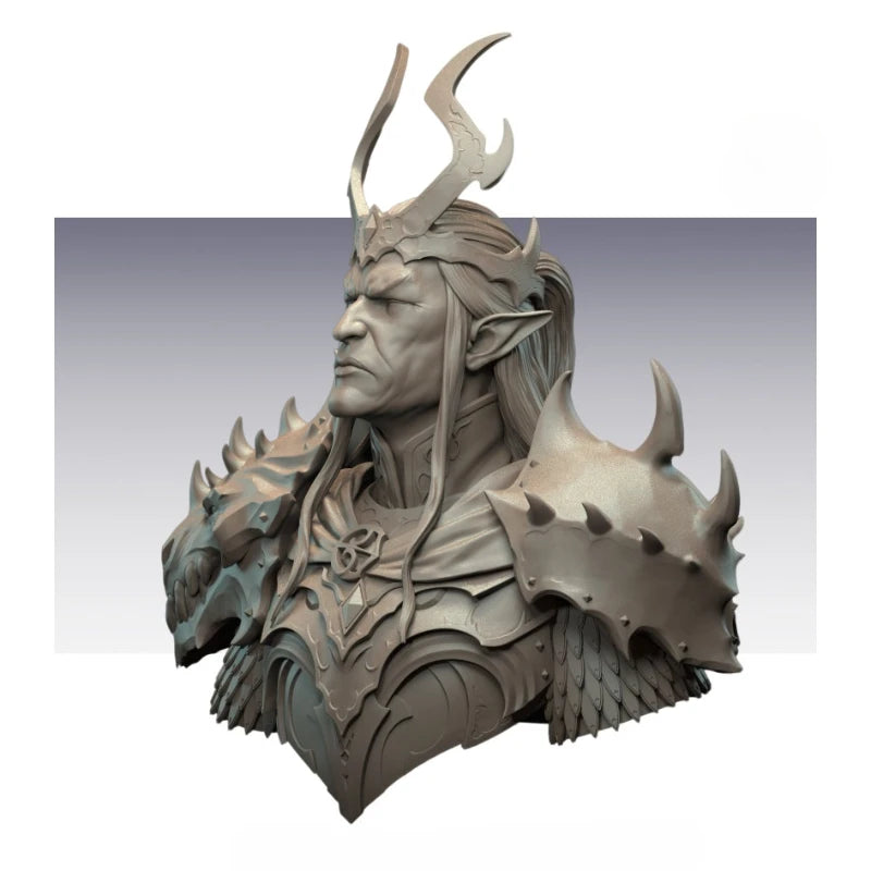 1/12 Demon Warrior, Resin Model Bust Kit, Fantasy Theme, Unassembled and Unpainted