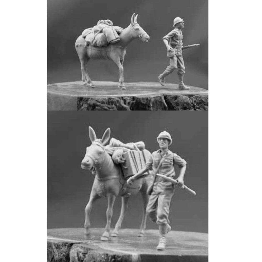 1/35 Napoleonic Military, 2 Figures, Resin Model Diorama Kit, Unassembled and Unpainted