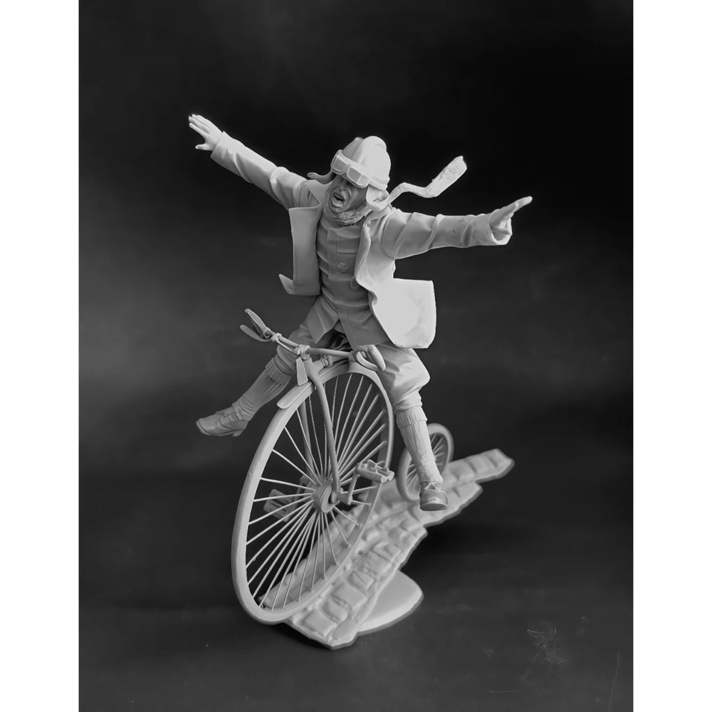 54mm WWII German Pilot on Motorcycle, Resin Model Figure Kit, Unassembled and Unpainted