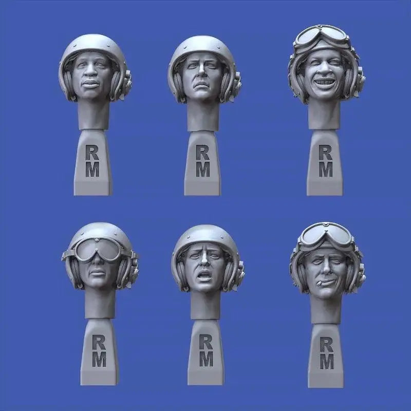 1/35 WWII American Soldiers with Communication Headsets, 6 Figures, Resin Model Figure Kit, Unassembled and Unpainted