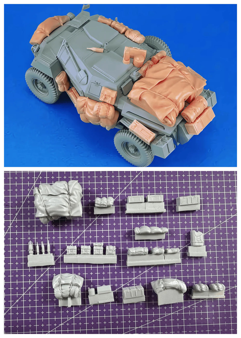 1/35 WWII Scout Car, Resin Model Vehicle Kit, Unassembled and Unpainted
