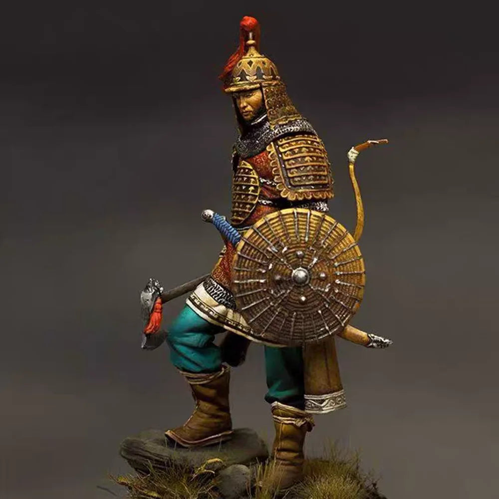 Medieval Mongolian Warrior, Resin Model Figure Kit, Unassembled and Unpainted
