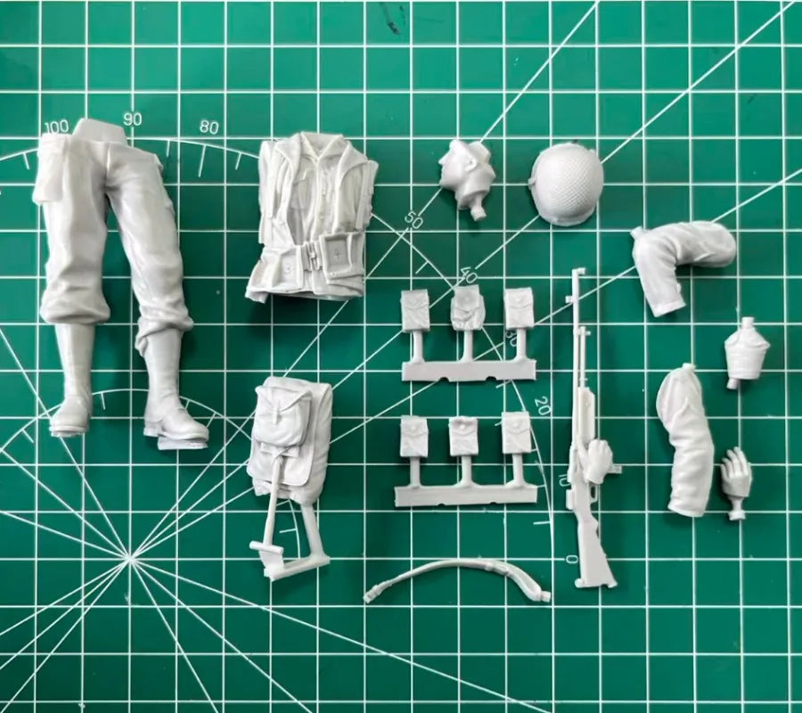 1/16 WWII US BAR Gunner, Resin Model Figure Kit, Unassembled and Unpainted