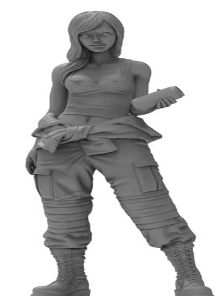 1/16 Modern Female Sci-Fi Trooper in Wrapped Tactical Gear, Resin Model Figure Kit, Unassembled and Unpainted