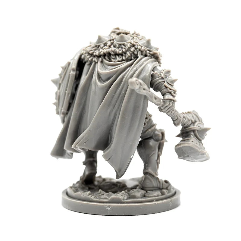 38mm Armored Fantasy Warrior with Cape and Sword, Resin Model Figure Kit, Fantasy Theme, Unassembled and Unpainted