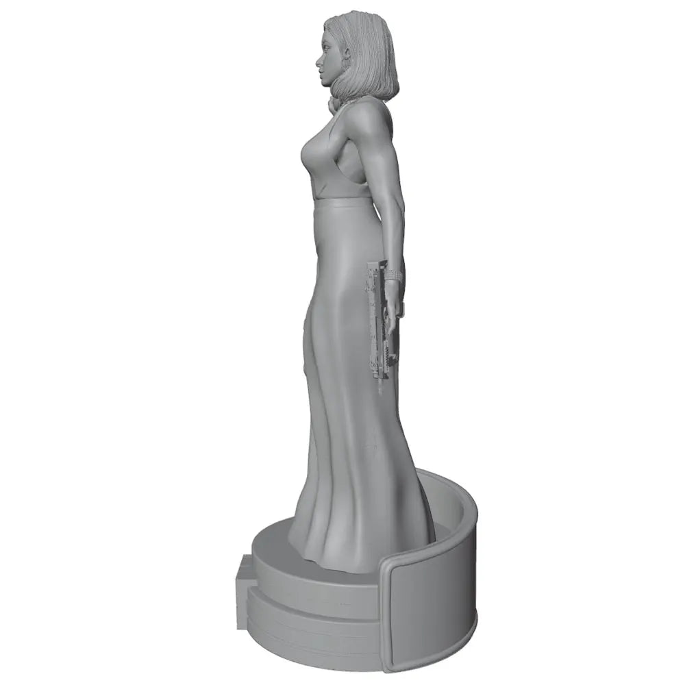 75mm Female with Firearm, Resin Model Figure Kit, Fantasy Theme, Unassembled and Unpainted