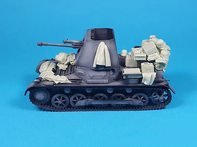 1/35 WWII German Tank Destroyer, 14 Figures, Resin Model Vehicle Kit, Unassembled and Unpainted