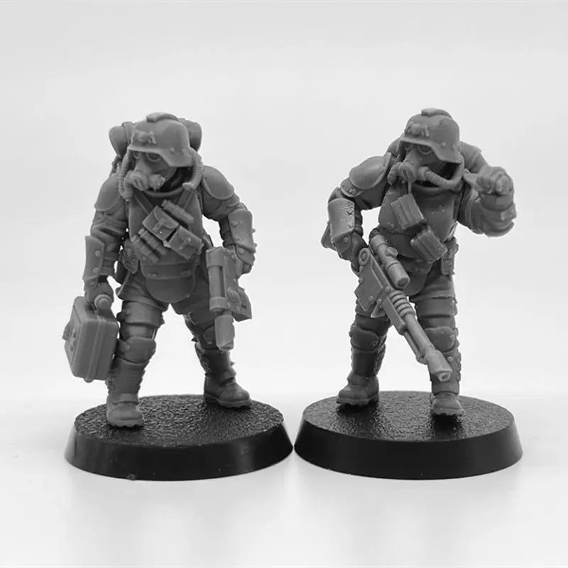 28mm Grim Guard Ironclads, 18 Figures, Resin Model Figure Kit, Sci-Fi Theme, Unassembled and Unpainted