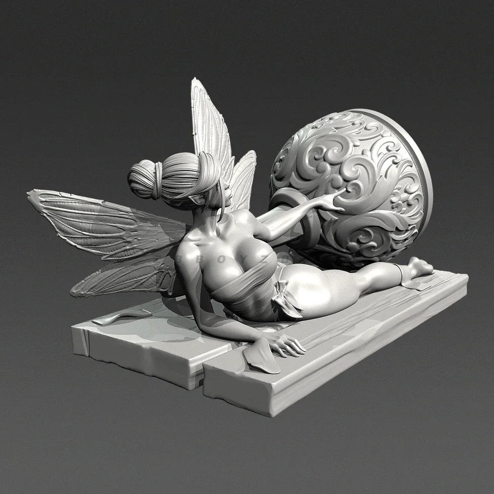 75mm Reclining Fairy Angel, Resin Model Figure Kit, Fantasy Theme, Unassembled and Unpainted
