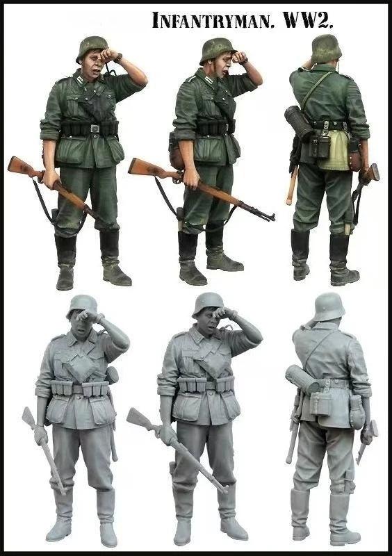 1/35 WWII German Infantry Adjusting Helmet, Resin Model Figure Kit, Unassembled and Unpainted