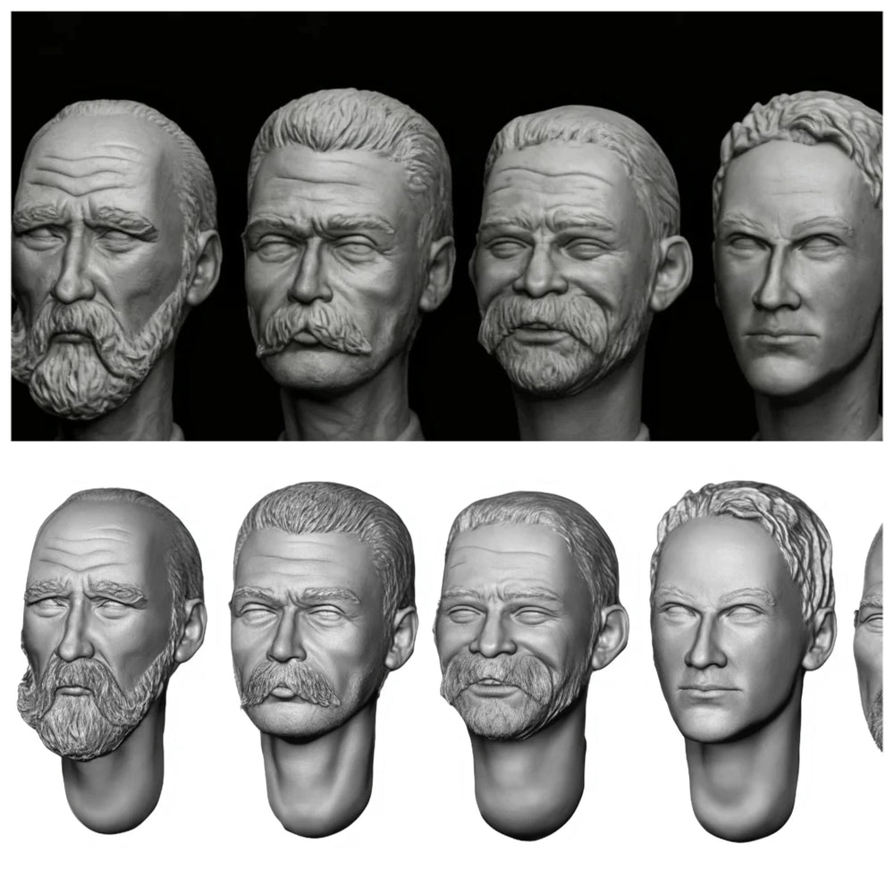 1/35 Male Character Head Replacements, Resin Model Accessory Kit, Historical Theme, Unpainted