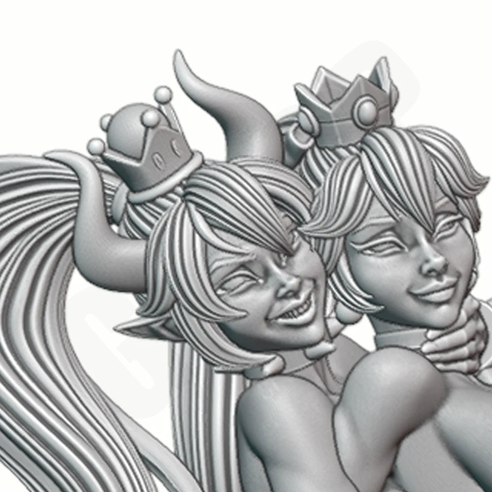 1/24 Twin Fantasy Princesses, 2 Figures, Resin Model Figure Kit, Fantasy Theme, Unassembled and Unpainted