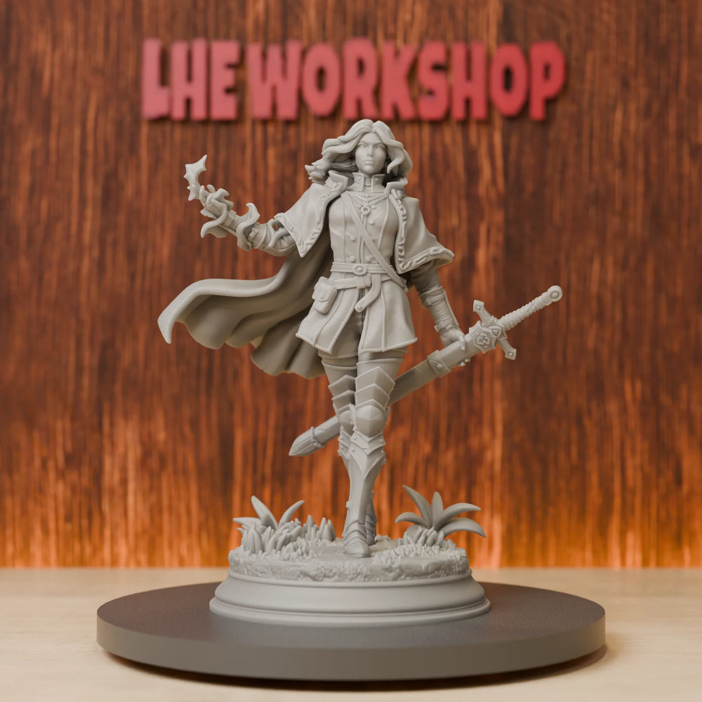 28mm Female Swordswoman Warrior, Resin Model Figure Kit, Fantasy Theme, Unassembled and Unpainted