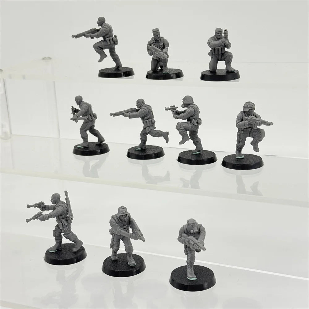 28mm Modern Counter-Terrorism Unit, 10 Figures, Resin Model Figure Kit, Unassembled and Unpainted