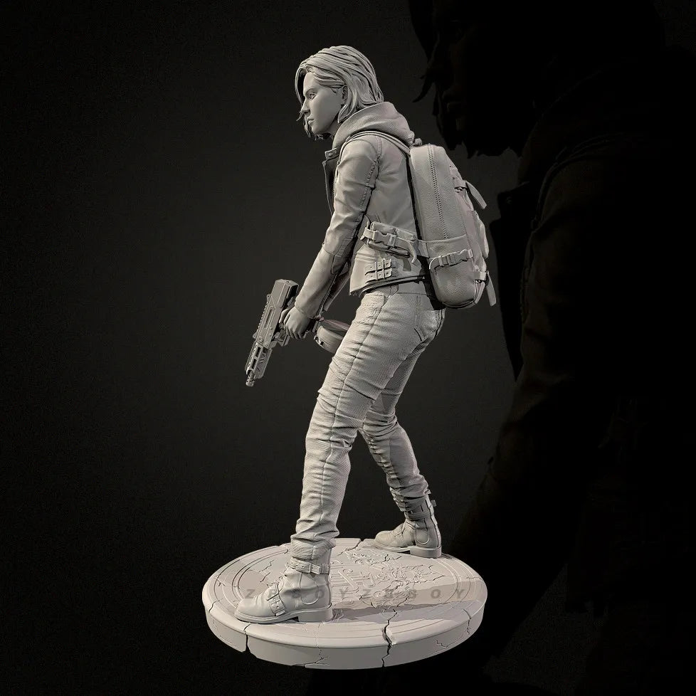 38mm Modern Female Tactical Operator Rifle Ready, Resin Model Figure Kit, Unassembled and Unpainted