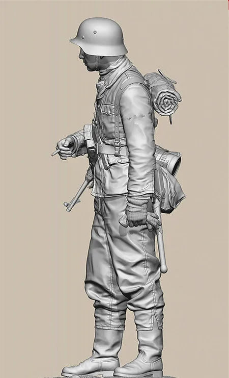 1/16 WWI German Infantryman Standing Armed, Resin Model Figure Kit, Unassembled and Unpainted