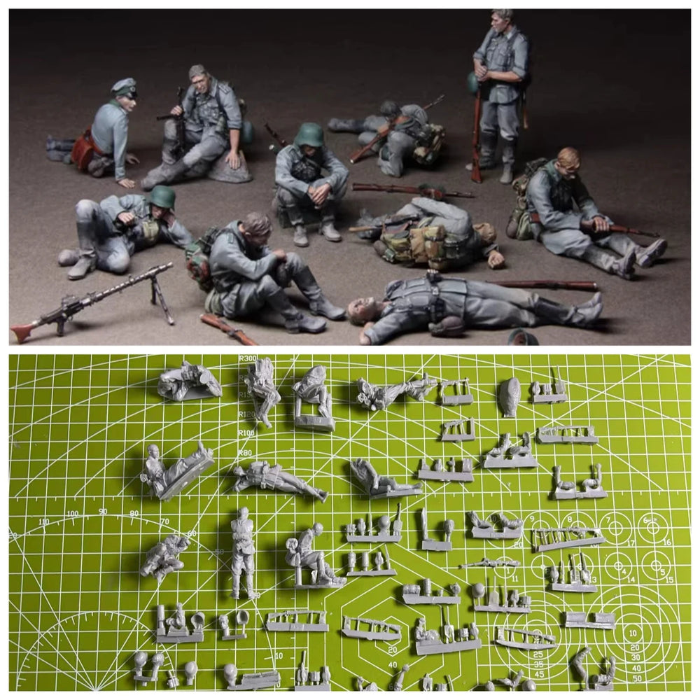 1/35 Modern Infantry Squad in Combat Assault, 10 Figures, Resin Model Figure Kit, Unassembled and Unpainted