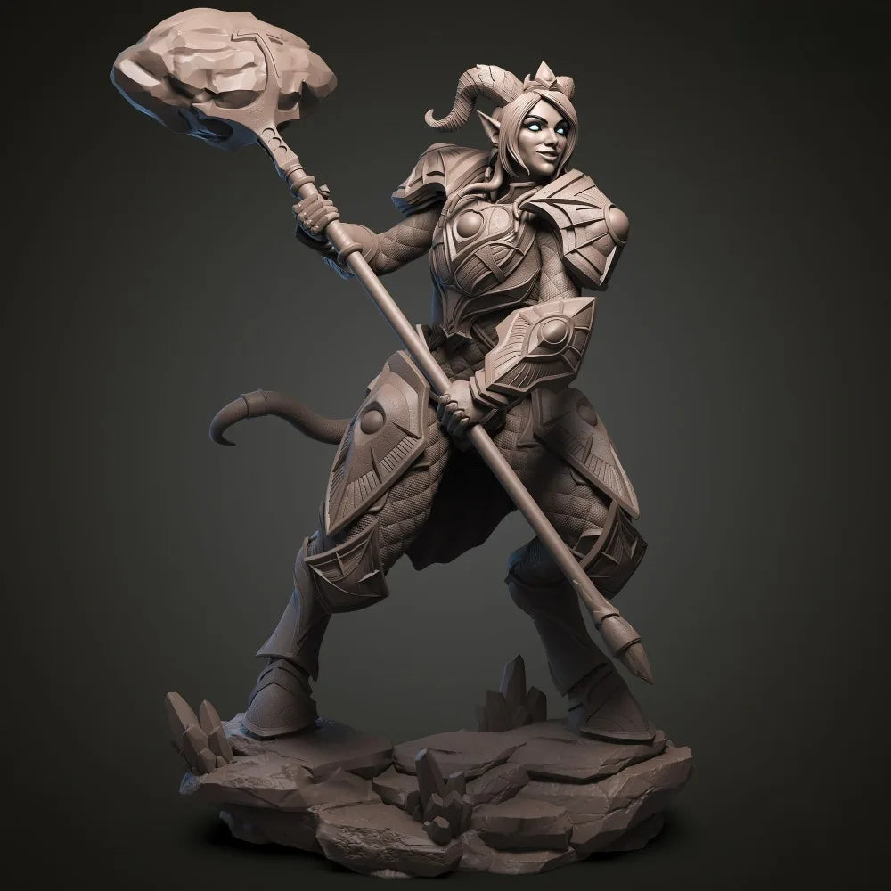 Draenei Humanoid Leader, Resin Model Figure Kit, Fantasy Theme, Unassembled and Unpainted