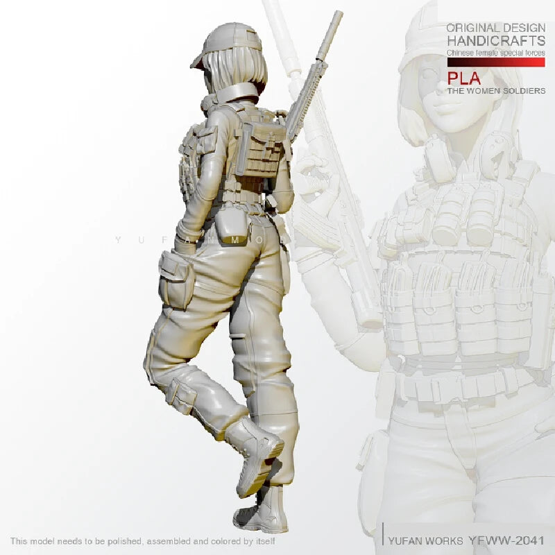 1/24 Modern PLA Female Special Forces, Resin Model Figure Kit, Unassembled and Unpainted