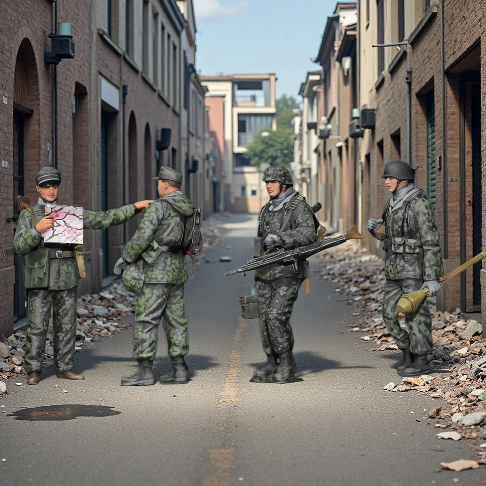 1/35 Modern Soldiers in Urban Combat, 4 Figures, Resin Model Figure Kit, Unassembled and Unpainted