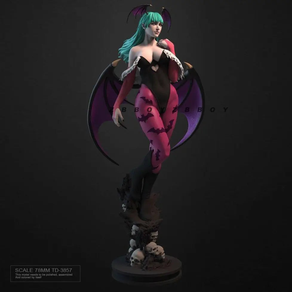78mm Gothic Demon Warrior, Resin Model Figure Kit, Fantasy Theme, Unassembled and Unpainted