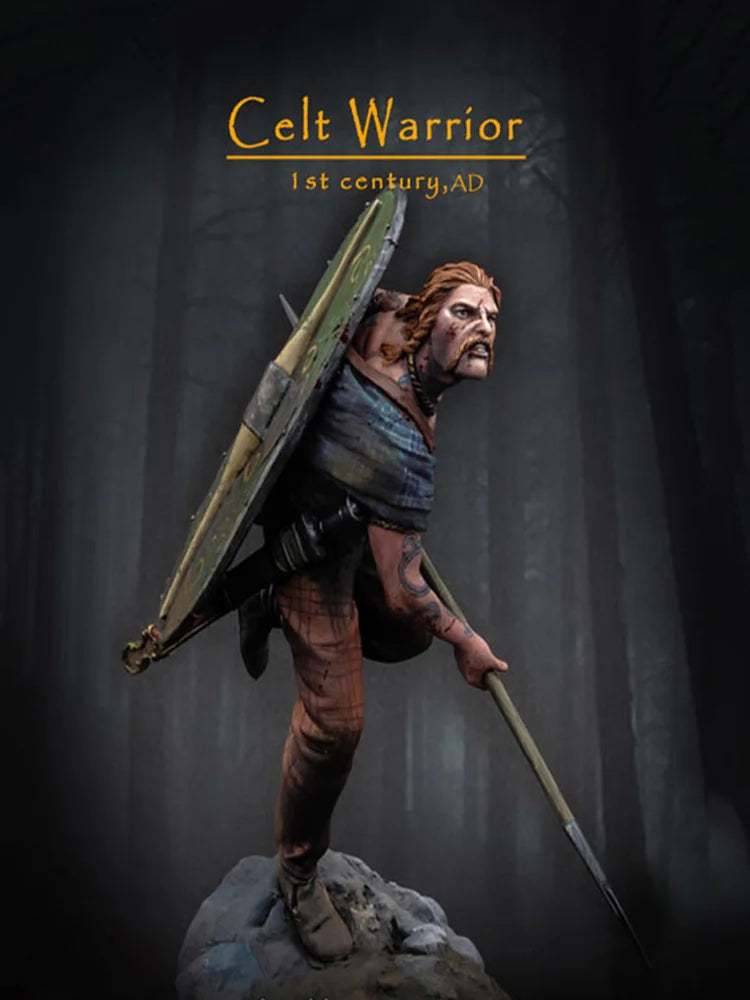 75mm Ancient Celtic Warrior, Resin Model Figure Kit, Unassembled and Unpainted