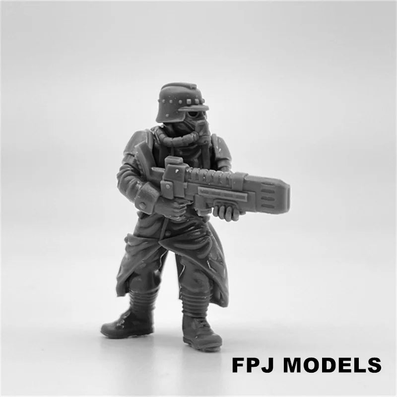 28mm Grim Guard Evaporators, 5 Figures, Resin Model Figure Kit, Fantasy Theme, Unassembled and Unpainted