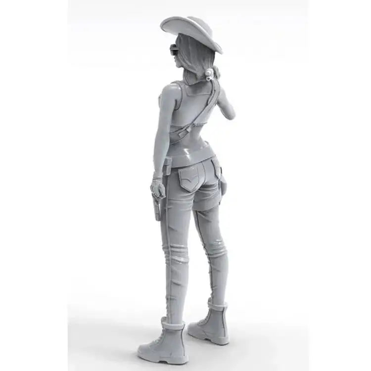 1/35 Modern Female Operator with Wide-Brim Hat and Rifle, Resin Model Figure Kit, Unassembled and Unpainted