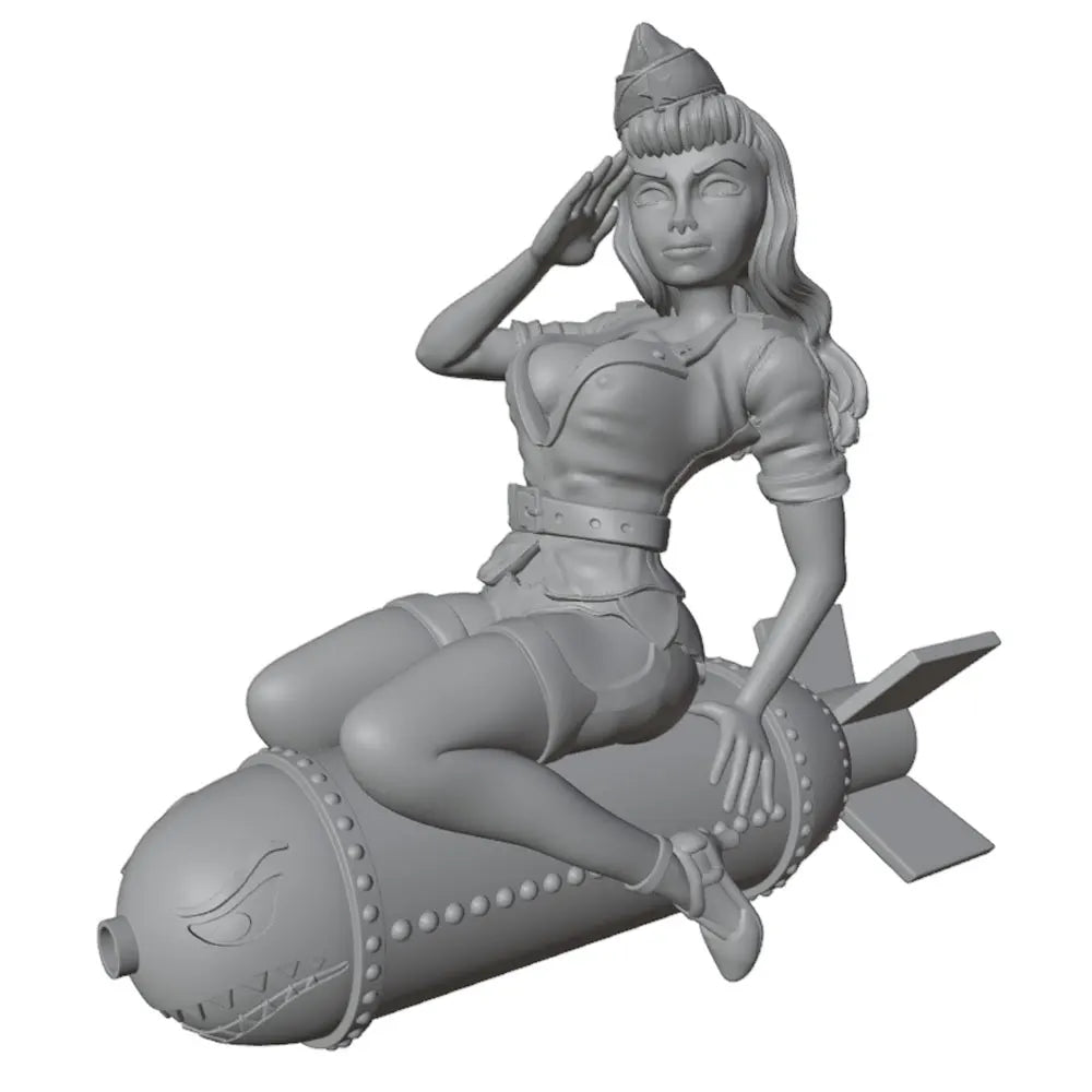75mm Modern Female Aviation Officer, Resin Model Figure Kit, Unassembled and Unpainted
