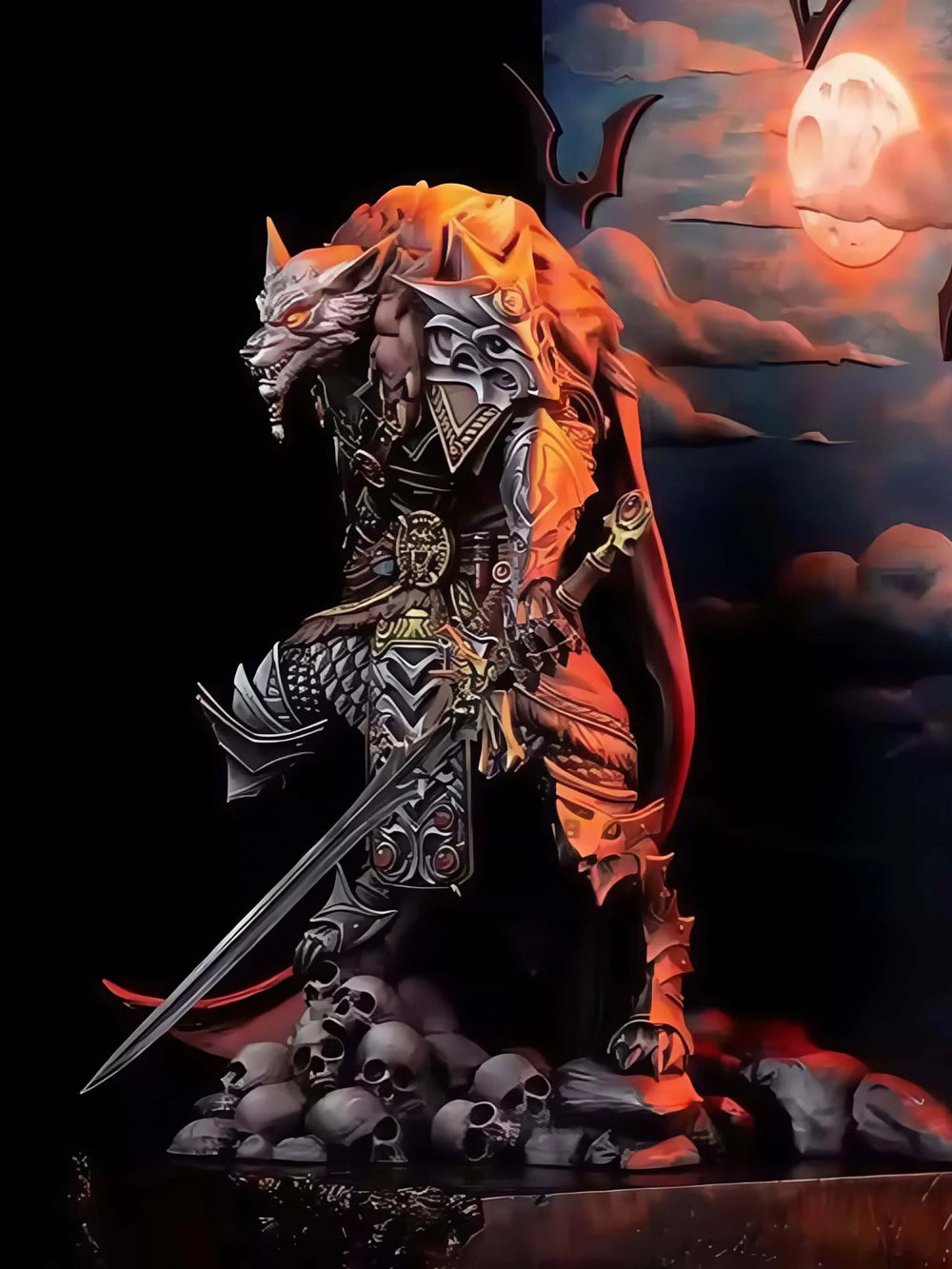 1/24 Werewolf Demon Warrior, Resin Model Figure Kit, Fantasy Theme, Unassembled and Unpainted