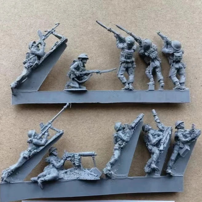1/72 WWII British Infantry, 10 Figures, Resin Model Figure Kit, Unassembled and Unpainted