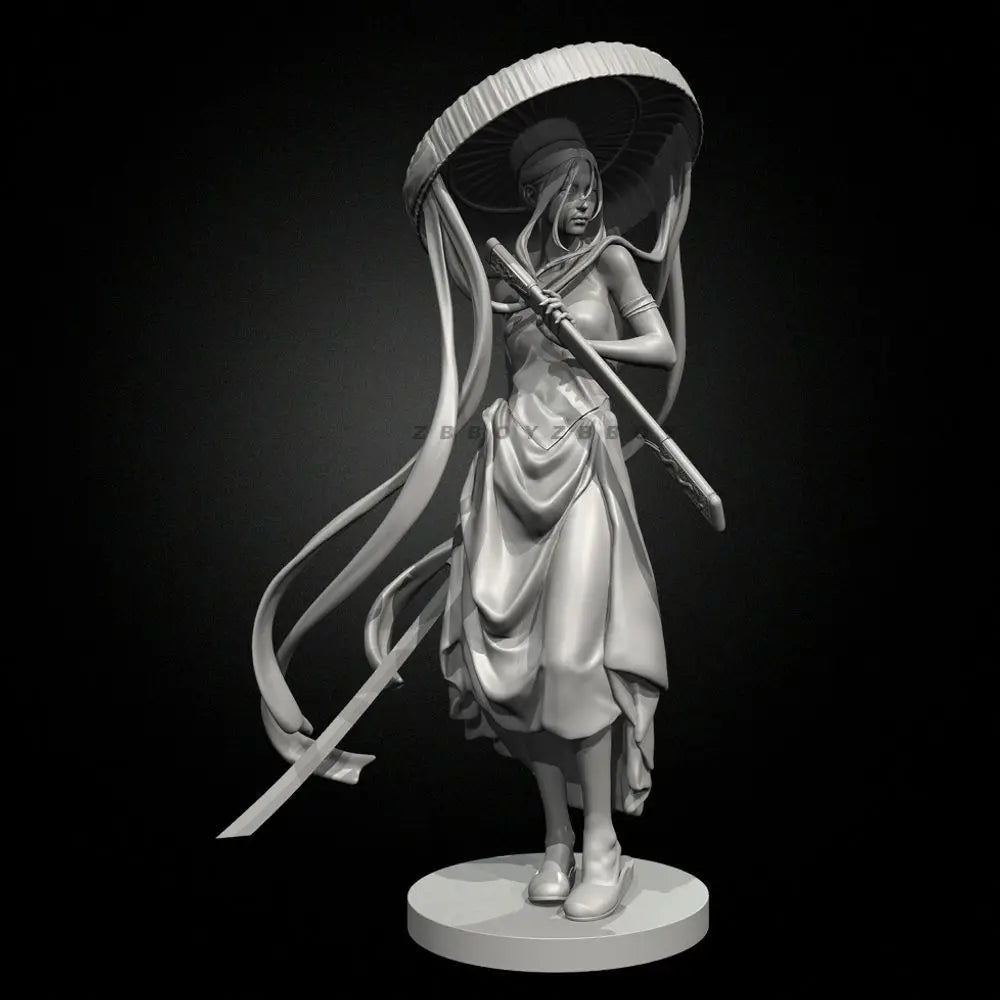 50mm Vietnamese-Inspired Swordmaster, Resin Model Figure Kit, Fantasy Theme, Unassembled and Unpainted