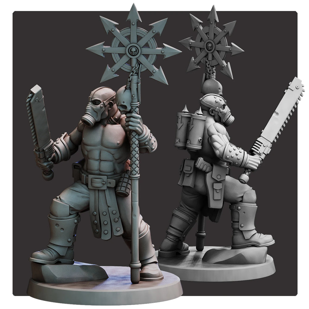1/35 Medieval Flag Bearer Warrior, Resin Model Figure Kit, Unassembled and Unpainted
