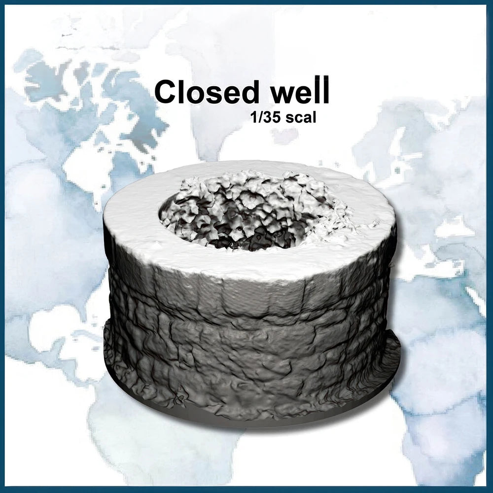 1/35 WWII Fortification Well, Resin Model Terrain Kit, Unpainted