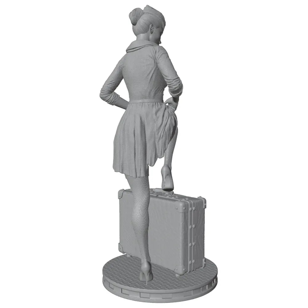 1/24 Retro Stewardess, Resin Model Figure Kit, Unassembled and Unpainted