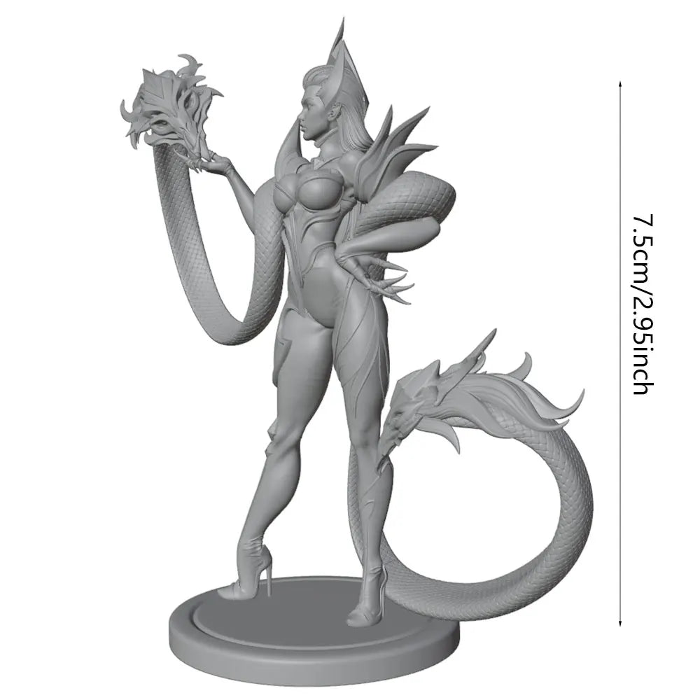 75mm Snake Spirit Sorceress, Resin Model Figure Kit, Fantasy Theme, Unassembled and Unpainted