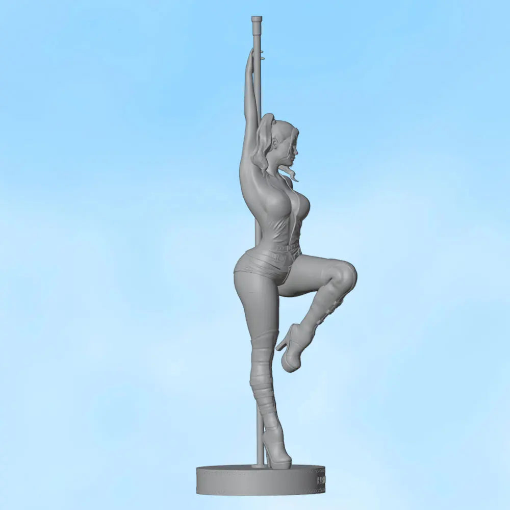 75mm Athletic Warrior with Staff, Resin Model Figure Kit, Unassembled and Unpainted
