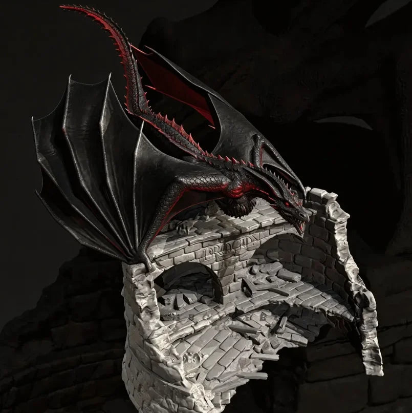75mm Dragon, Resin Model Bust Kit, Fantasy Theme, Unassembled and Unpainted