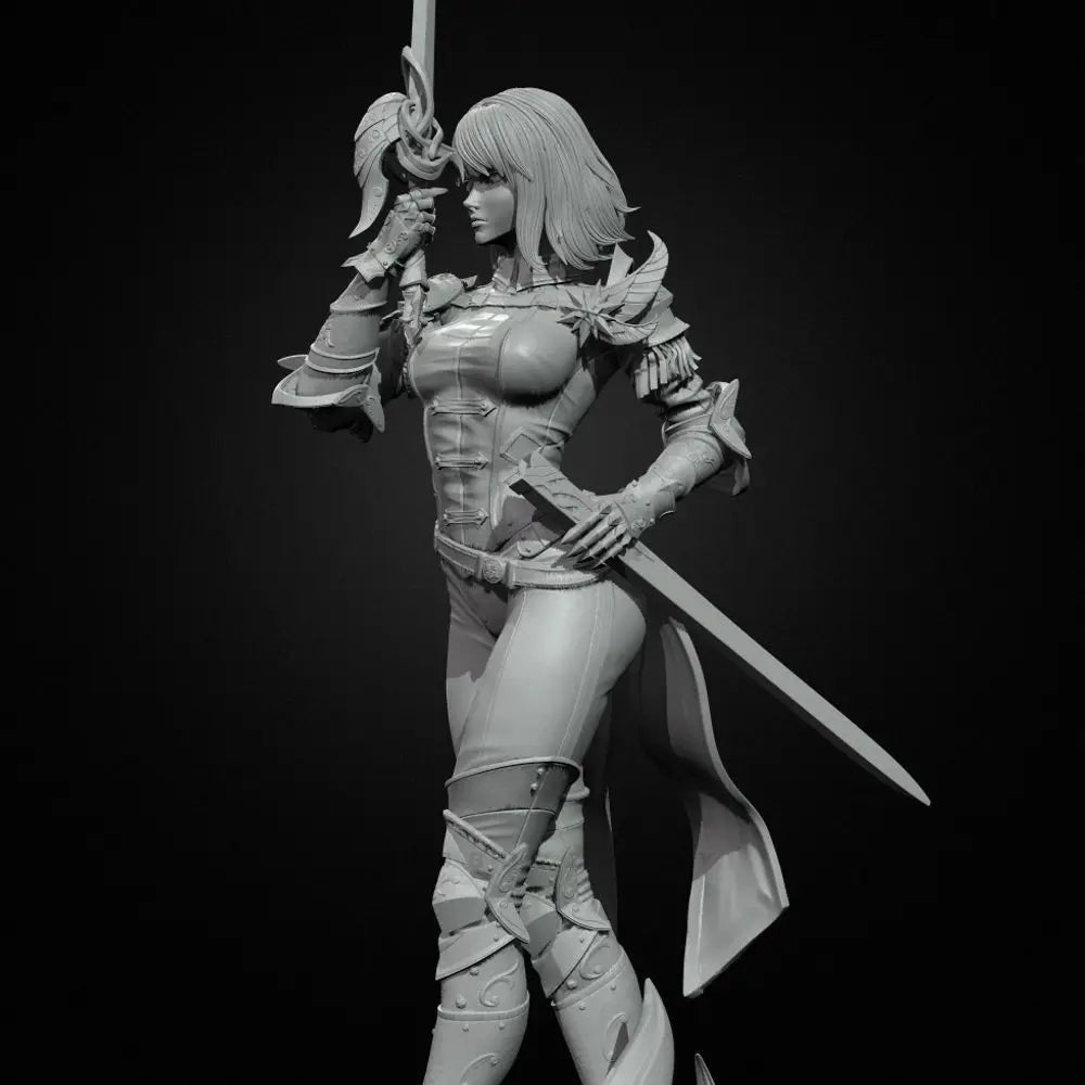 75mm Medieval Female Warrior, Resin Model Figure Kit, Unassembled and Unpainted