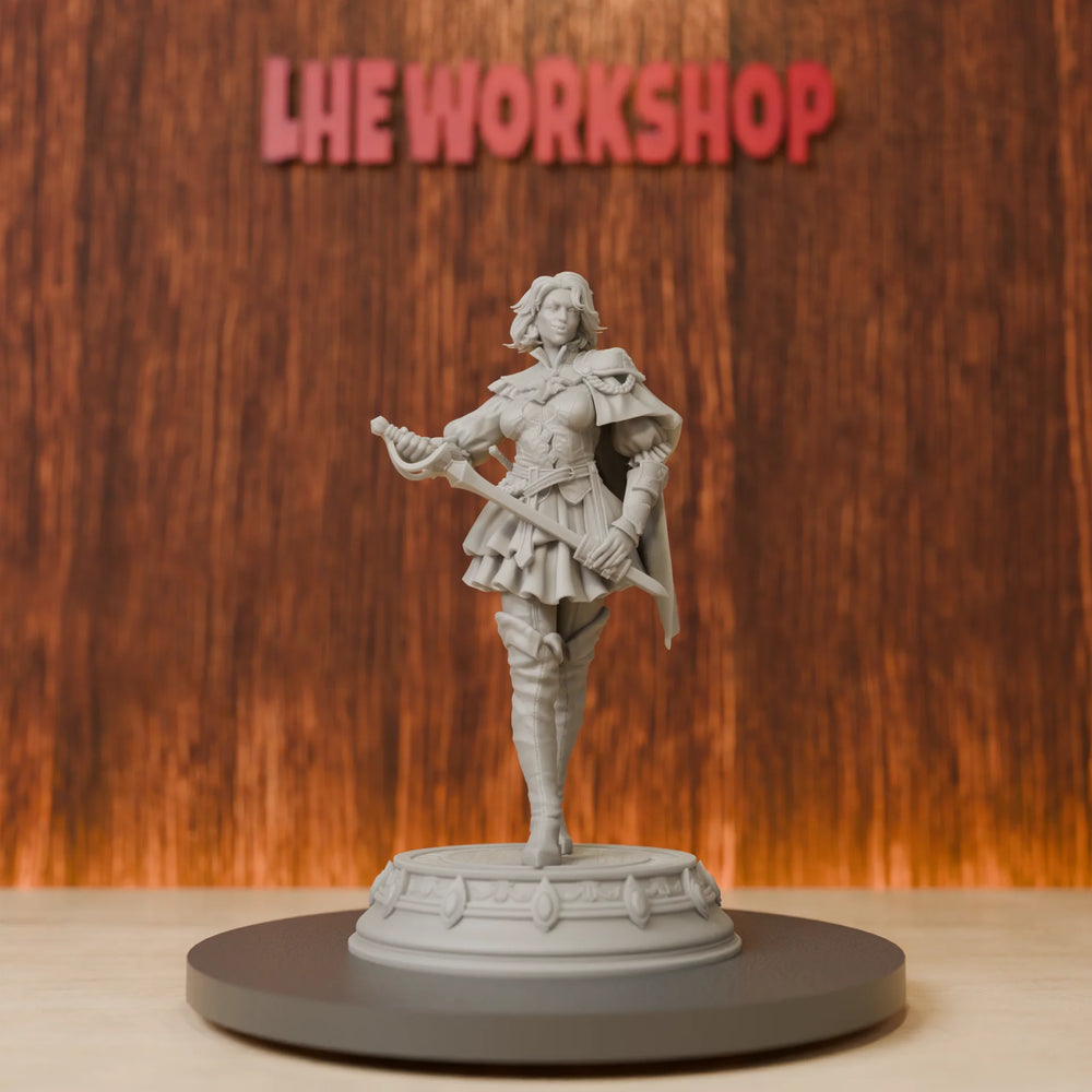 75mm Medieval Vampire Noblewoman Duelist, Resin Model Figure Kit, Unassembled and Unpainted