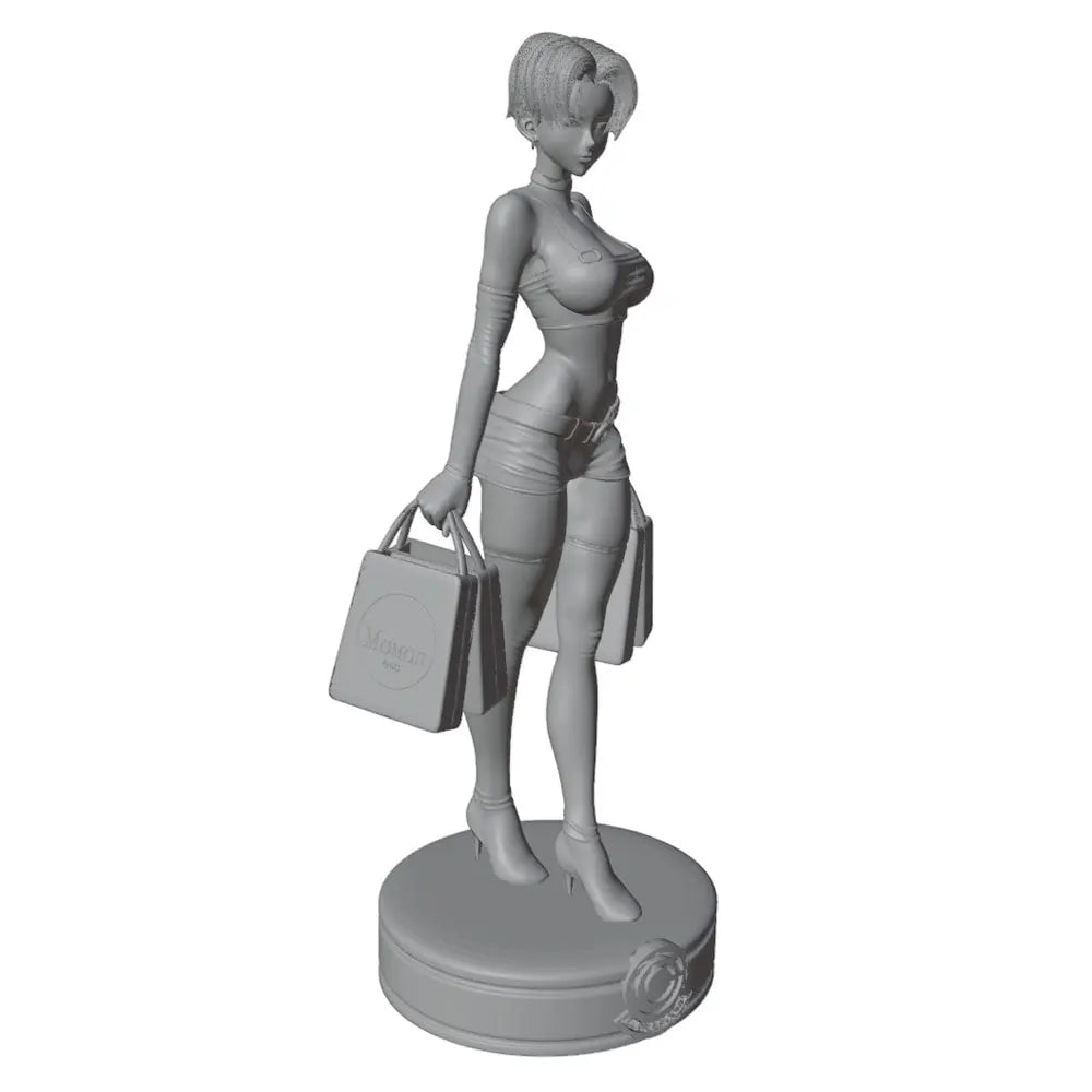 1/24 Modern Shopping Girl, Resin Model Figure Kit, Anime Theme, Unassembled and Unpainted