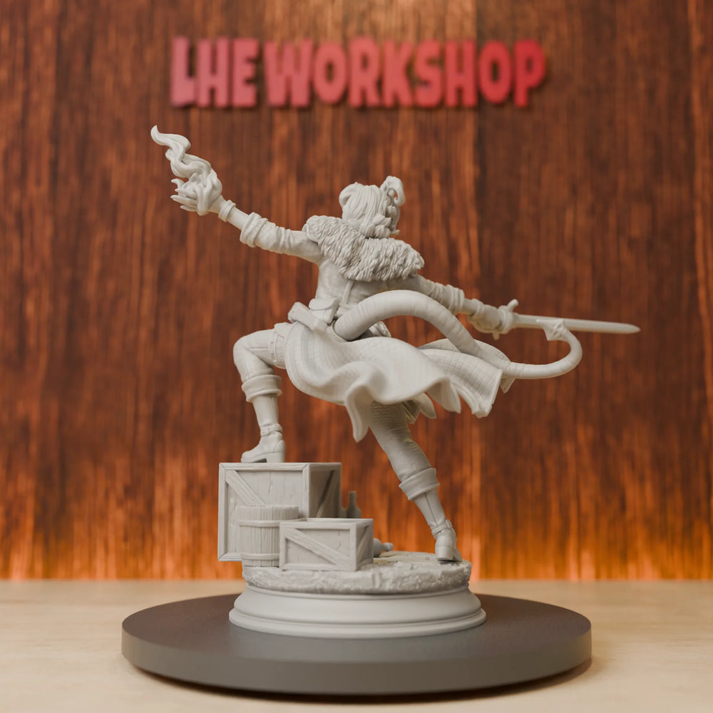 75mm Tiefling Arcane Trickster Rogue, Resin Model Figure Kit, Fantasy Theme, Unassembled and Unpainted