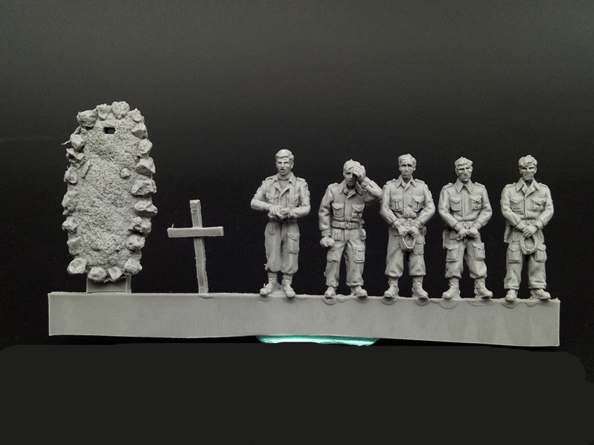 1/72 WWII British Funeral, 5 Figures, Resin Model Diorama Kit, Unassembled and Unpainted