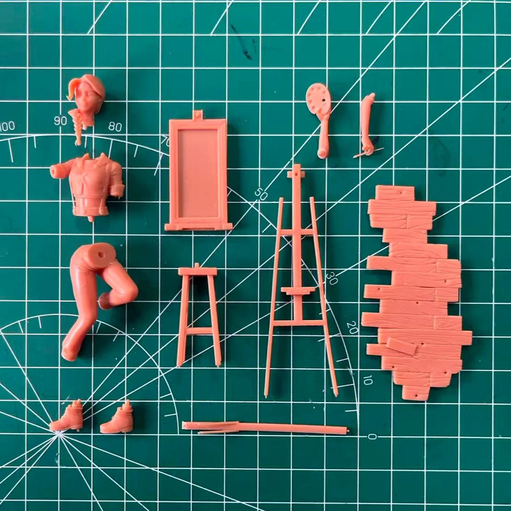 1/24 Female Artist Painter, Resin Model Figure Kit, Historical Theme, Unassembled and Unpainted