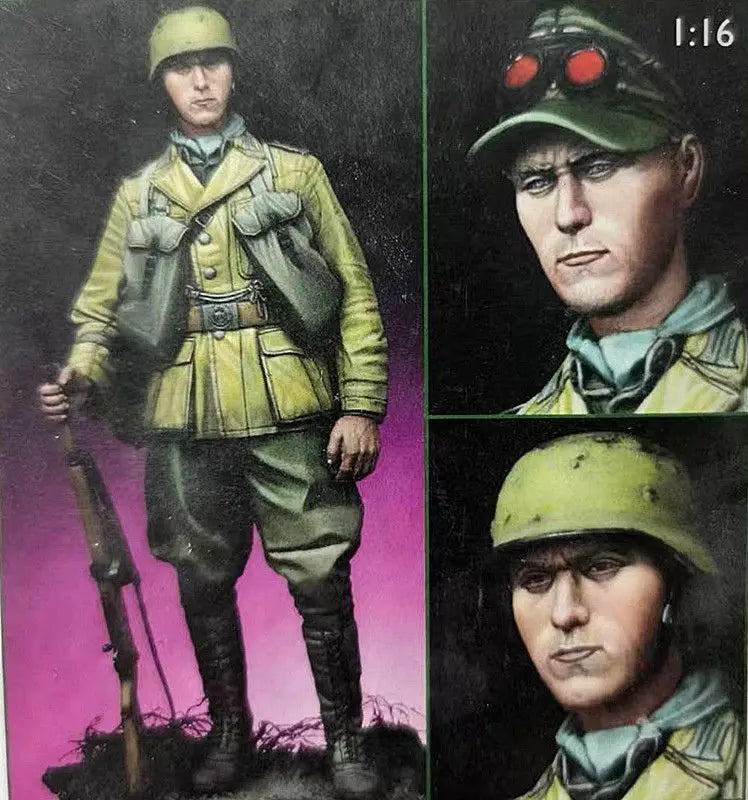 1/16 WWI German Infantryman in Pickelhaube, Resin Model Figure Kit, Unassembled and Unpainted