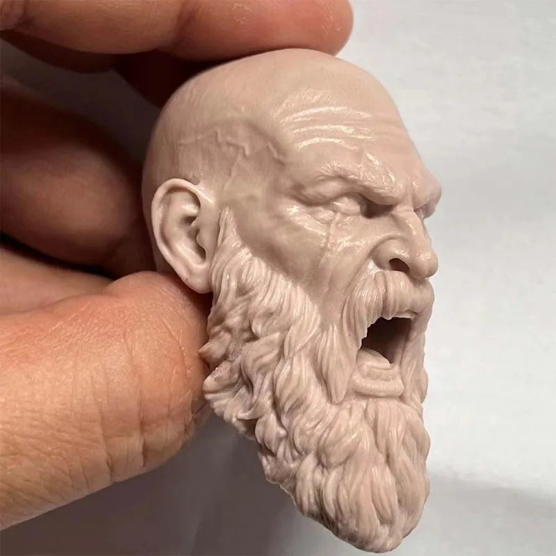 1/6 Kratos Warrior Head, Resin Model Bust Kit, Mythology Theme, Unassembled and Unpainted