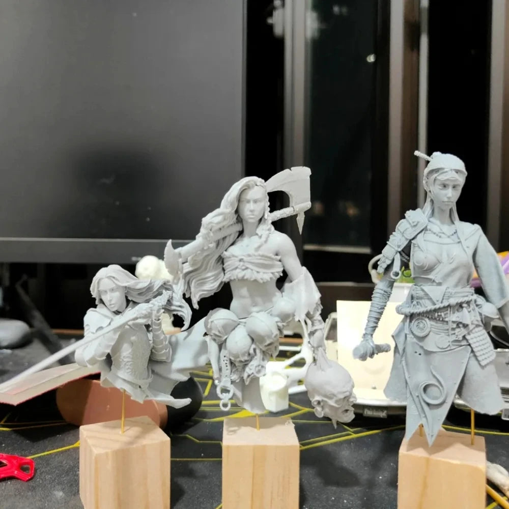 1/12 Female Hunter, Resin Model Bust Kit, Fantasy Theme, Unassembled and Unpainted