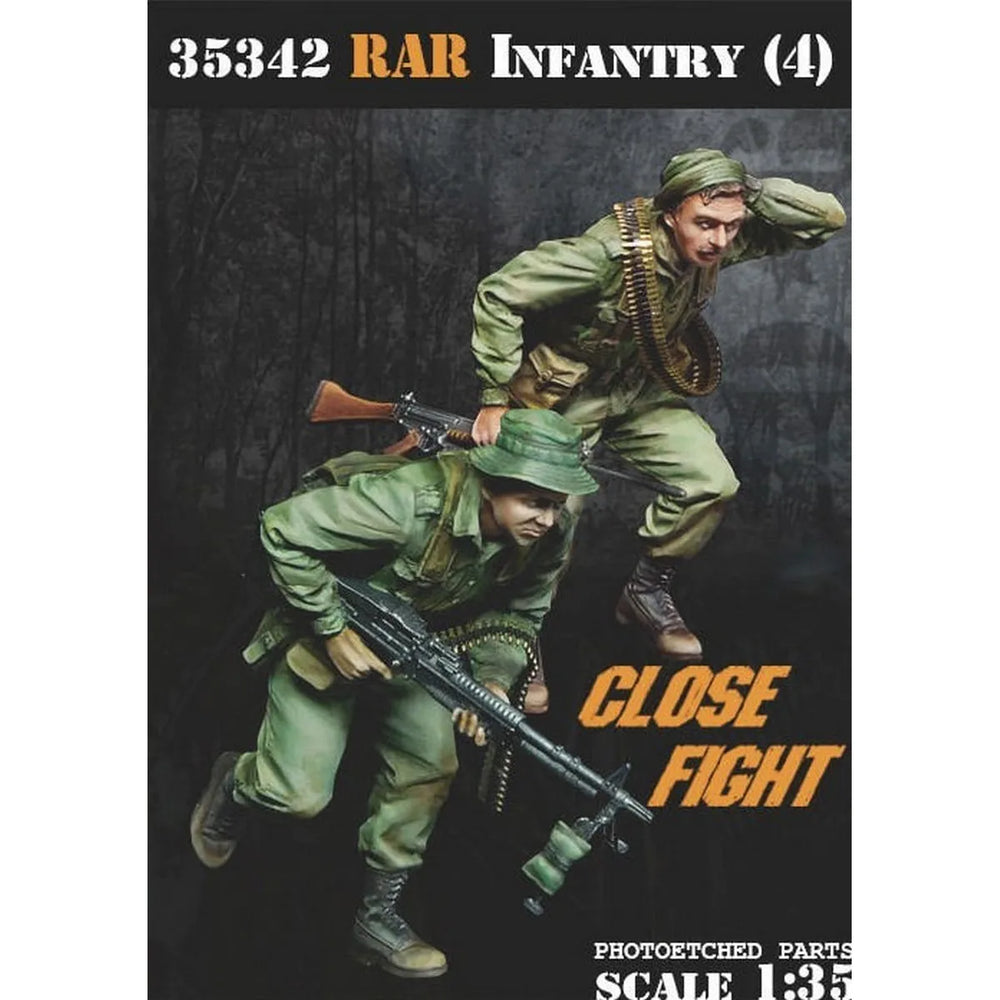 1/35 Vietnam War Australian Infantry Advancing with Support Weapons, 4 Figures, Resin Model Figure Kit, Unassembled and Unpainted