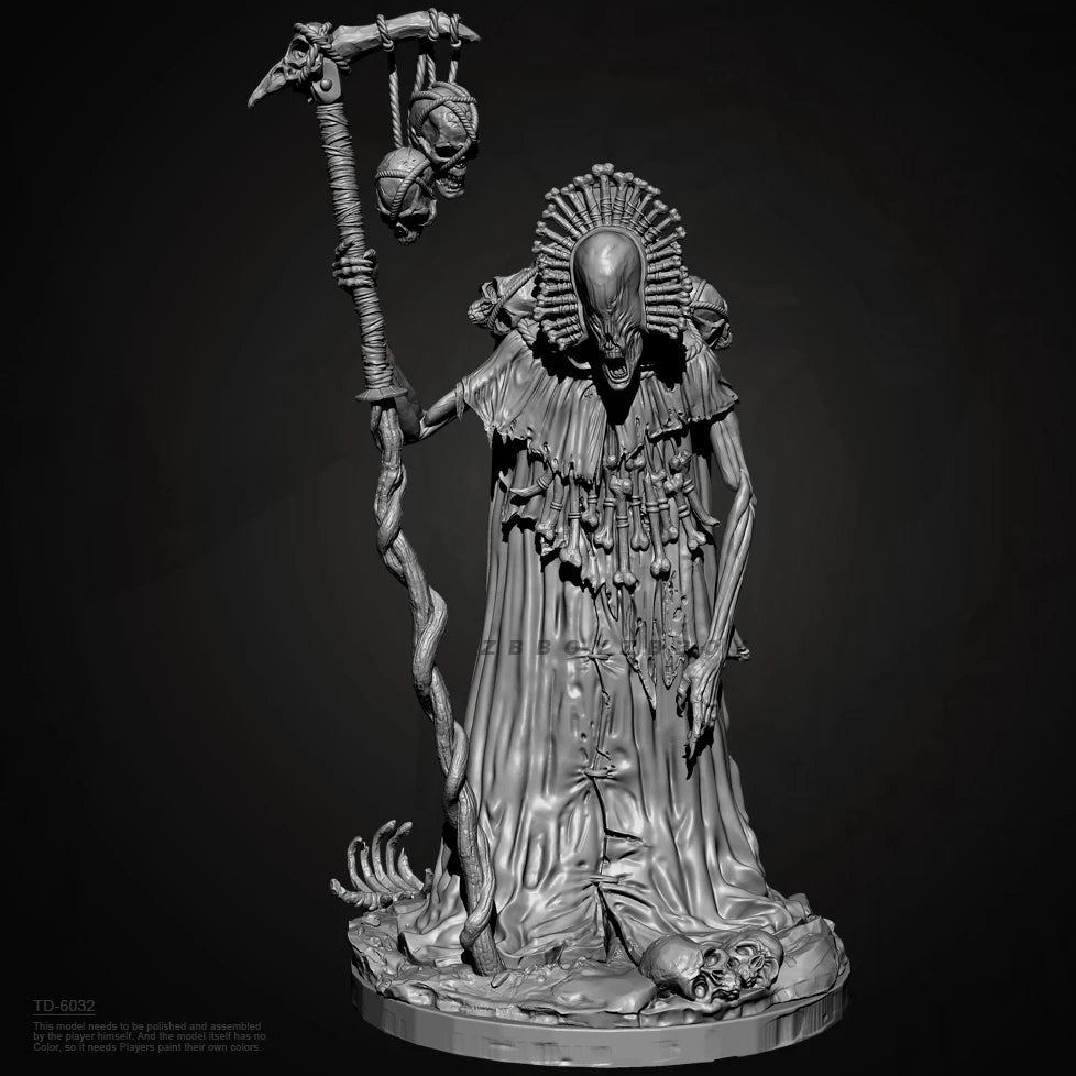 75mm Death Knight Skeleton, Resin Model Figure Kit, Fantasy Theme, Unassembled and Unpainted