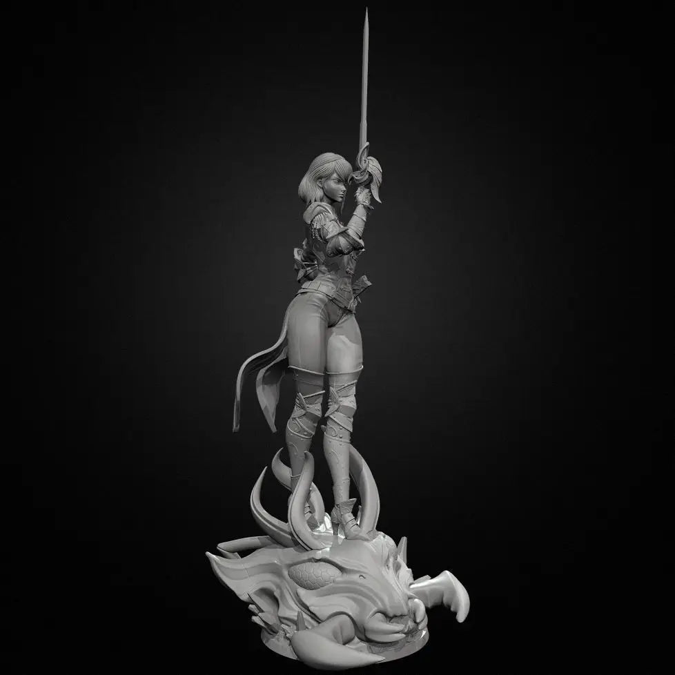 75mm Medieval Female Warrior, Resin Model Figure Kit, Unassembled and Unpainted